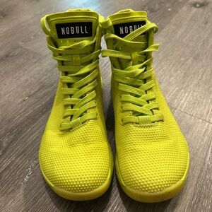 Nobull neon yellow/green high top trainer workout shoes